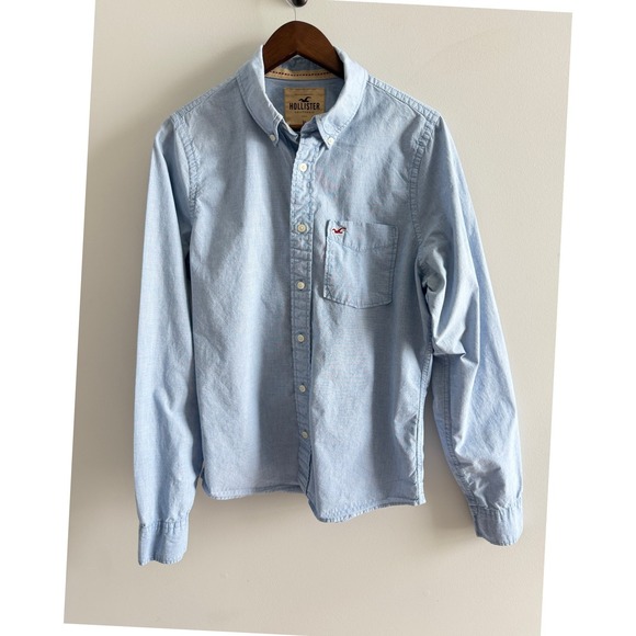 Hollister Other - Hollister Mens XL Light Blue Oxford Button Down Shirt Long Sleeve Seagull Logo